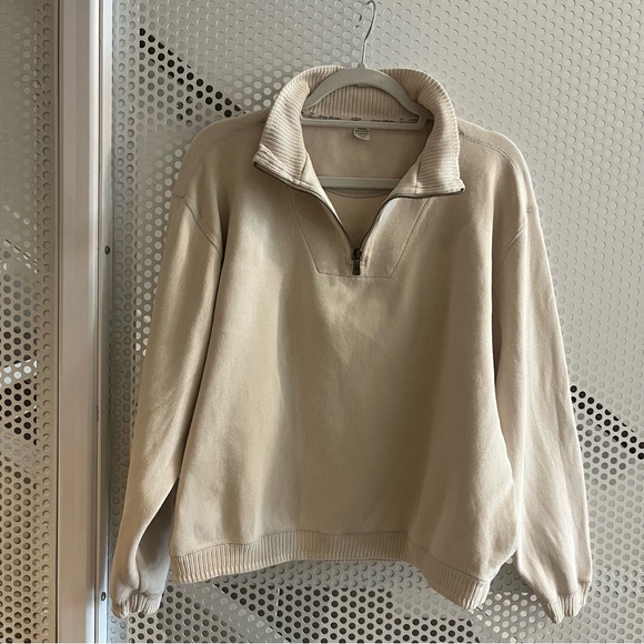 Tommy Bahama 1/4 Zip Sweater Pullover Style Size Small in Vanilla Cream - Picture 8 of 10